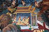 Detail from a mural painting with a 'Ramakien' motif - Thai version of the Indian Ramayana - from the temple complex of the Emerald Buddha, Bangkok (late 18th century) 